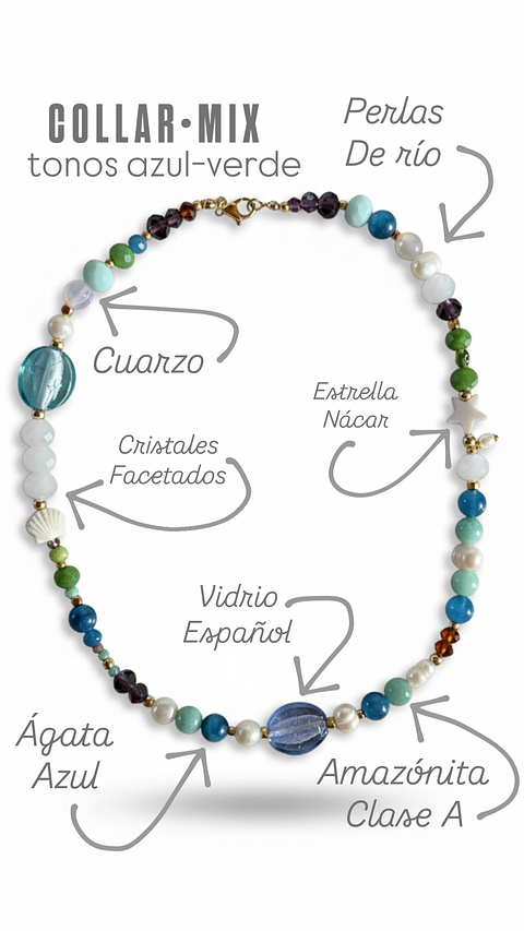 colla mix tonos azul-verde