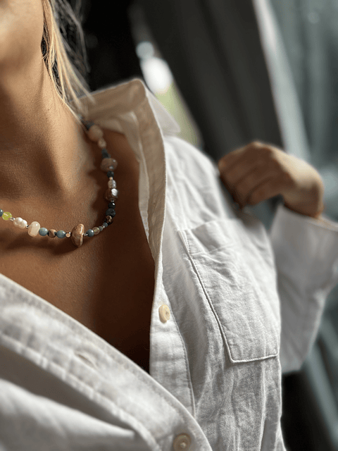 collar cuarzo tonos verdes