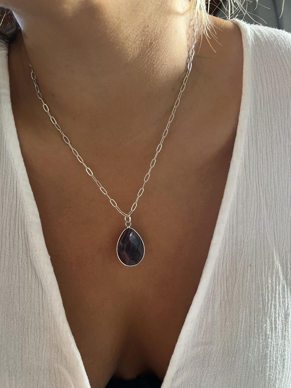 collar amatista facetada 8