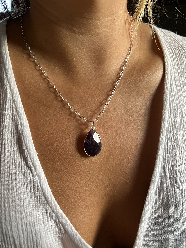 collar amatista facetada 6