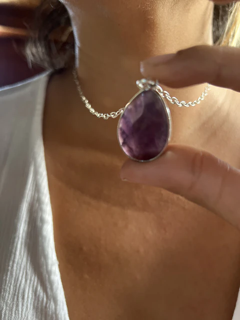 collar amatista facetada