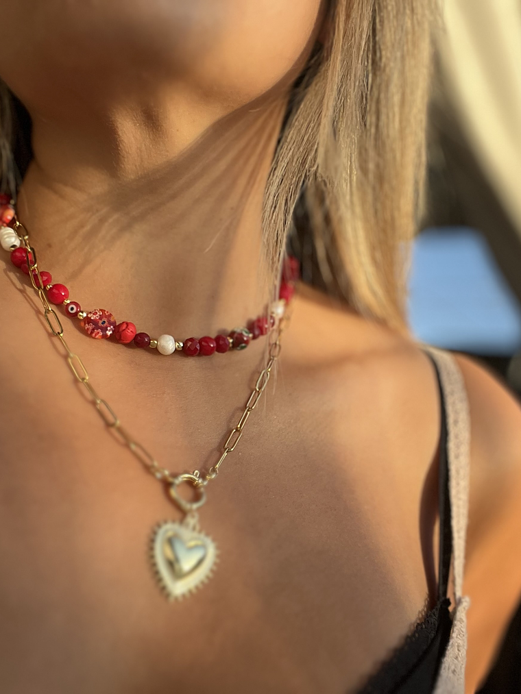 collar mix tonos rojos  6