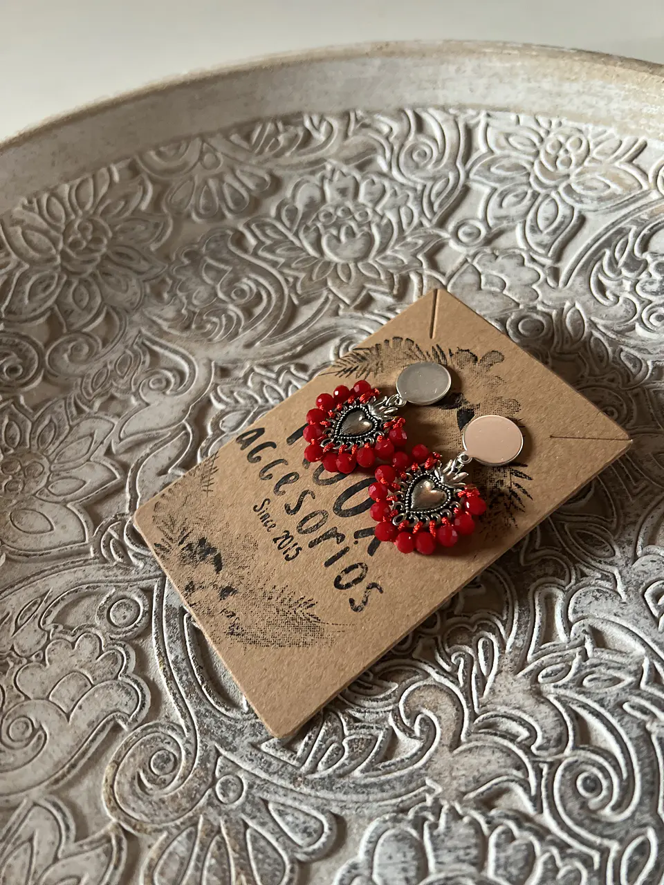 aros rojo plateado  2