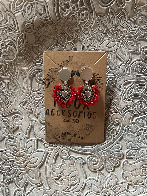aros rojo plateado 