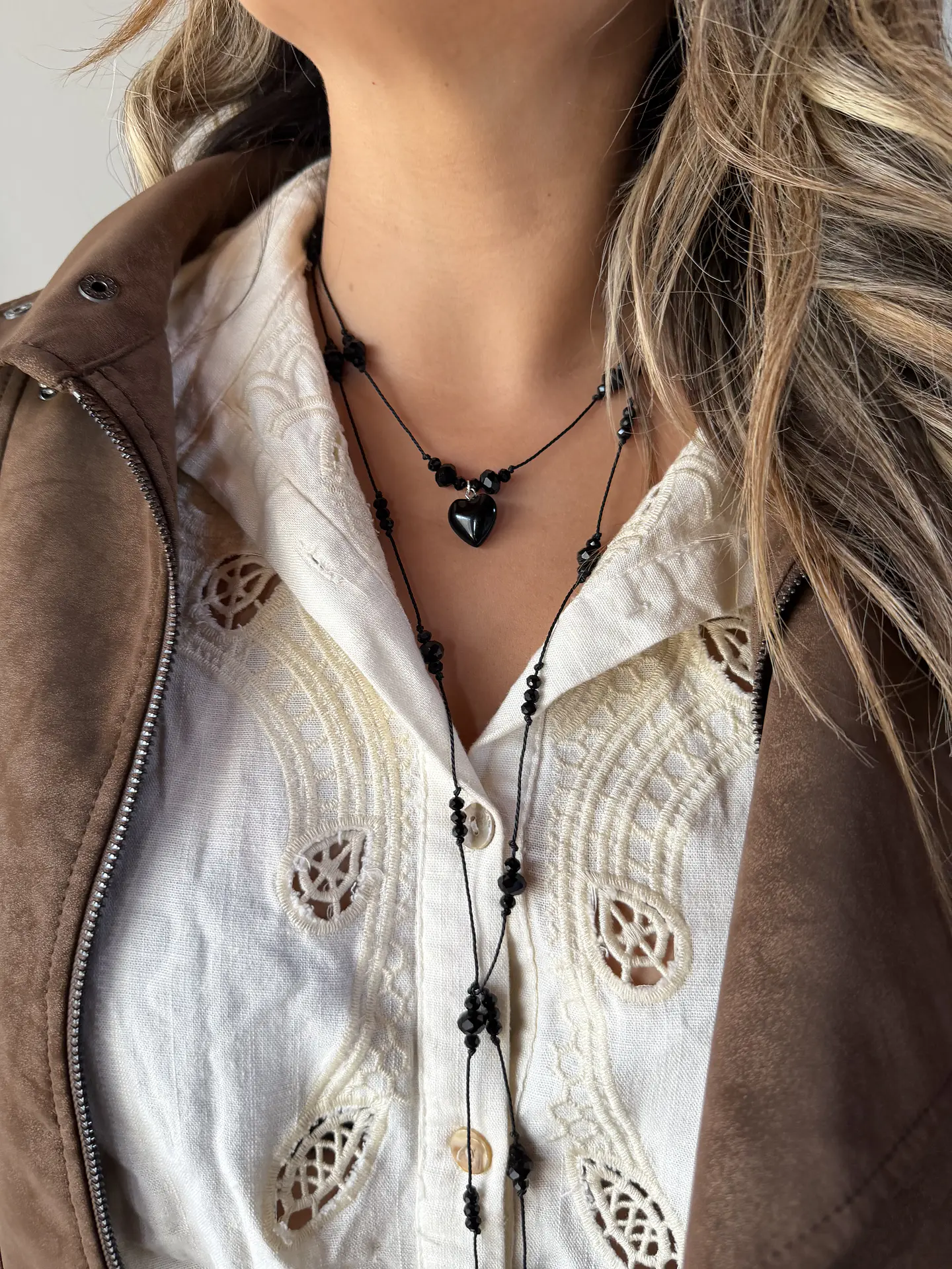 collar corazón mini onix 3