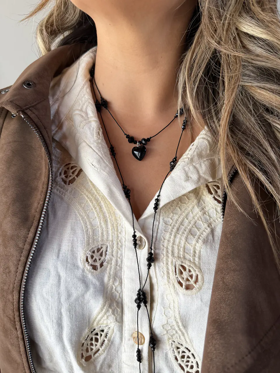 collar corazón mini onix 3