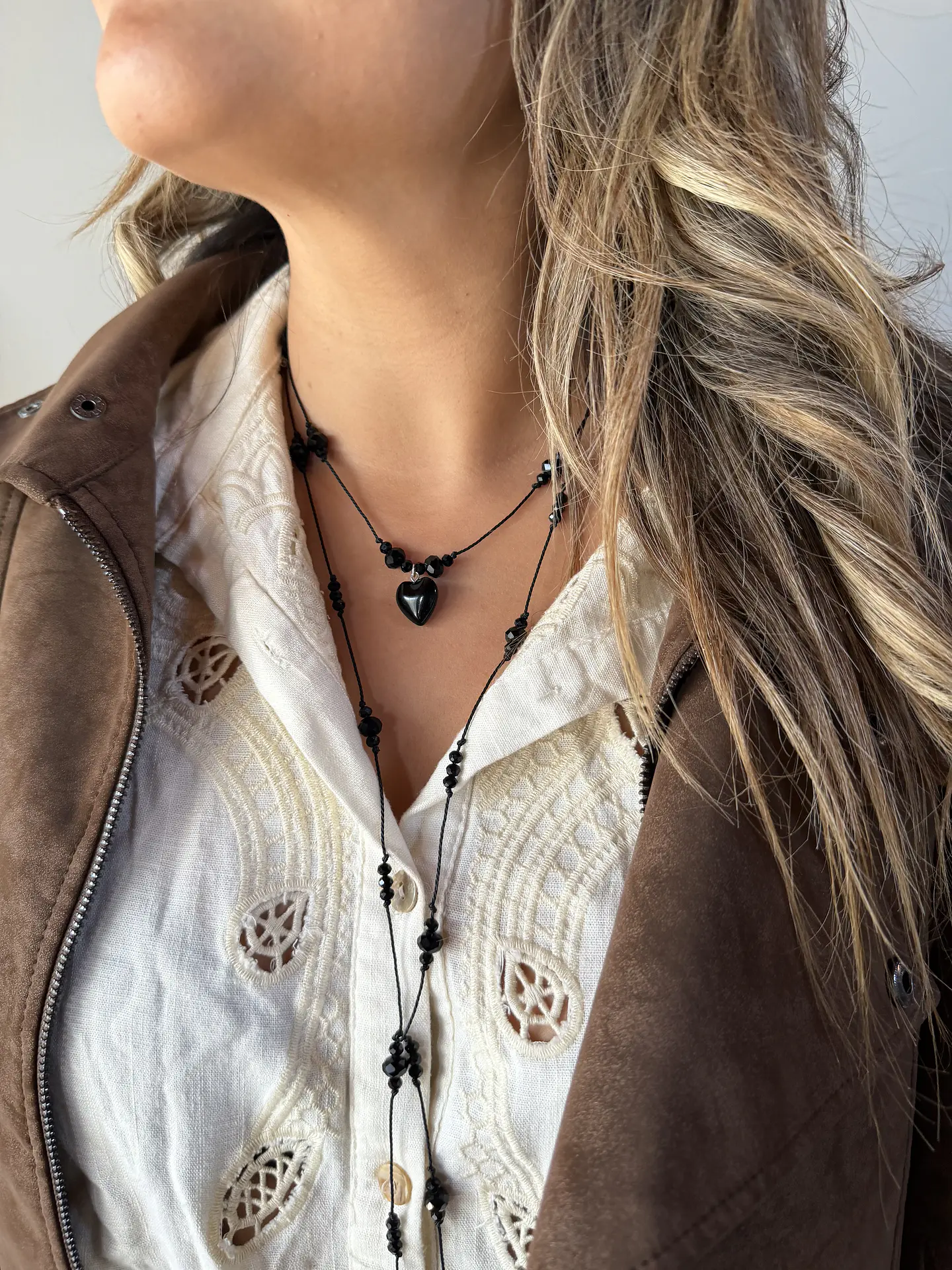 collar corazón mini onix 4