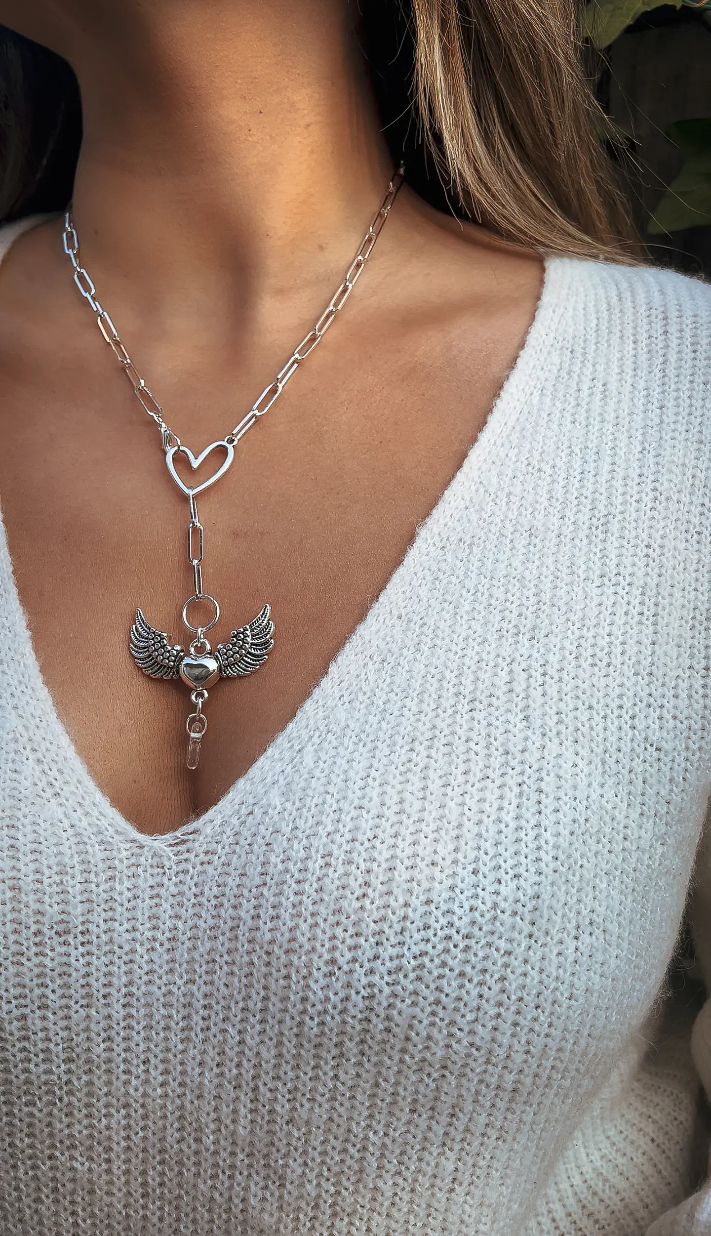 collar corazón cuarzo  5