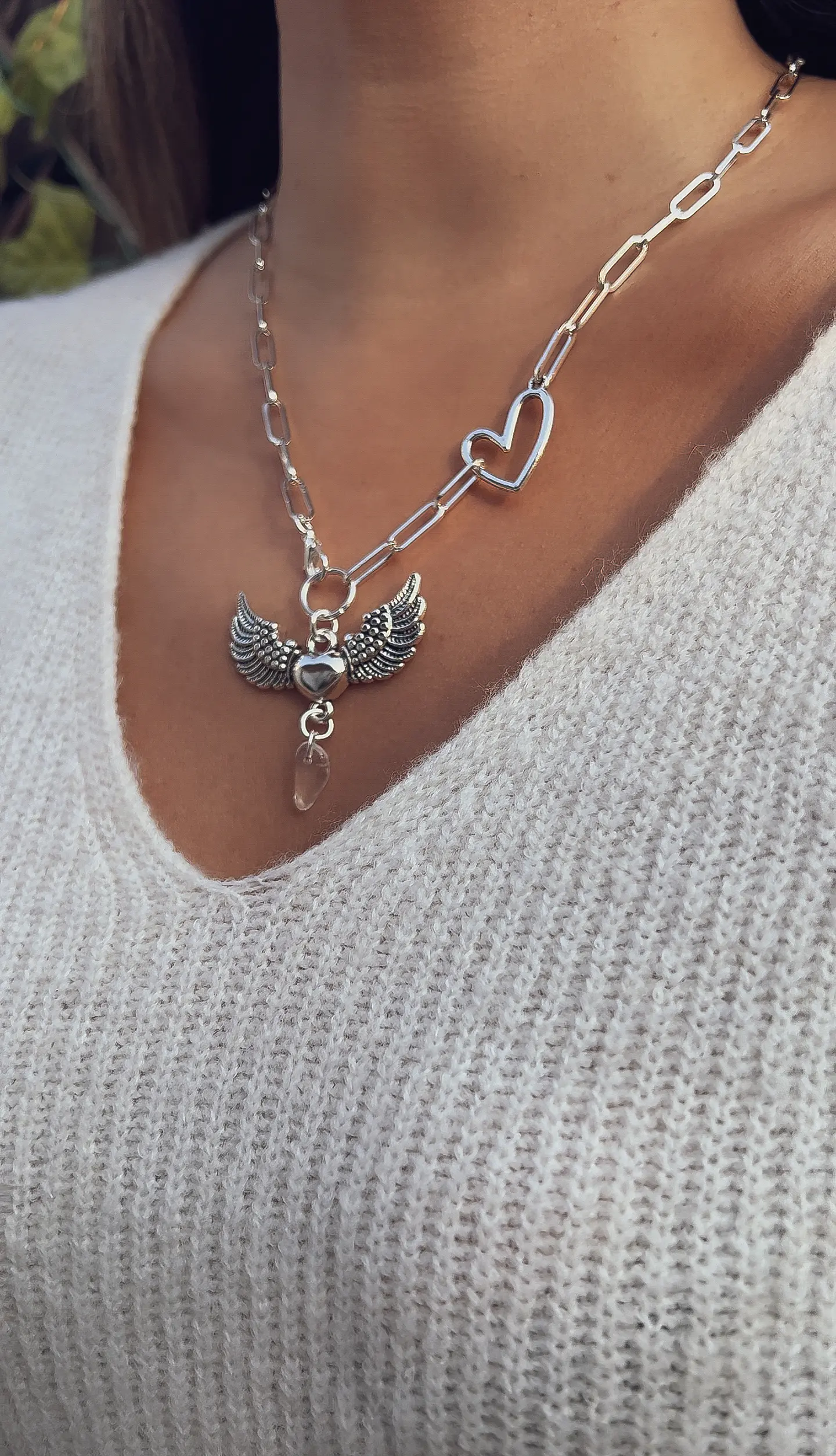 collar corazón cuarzo  4