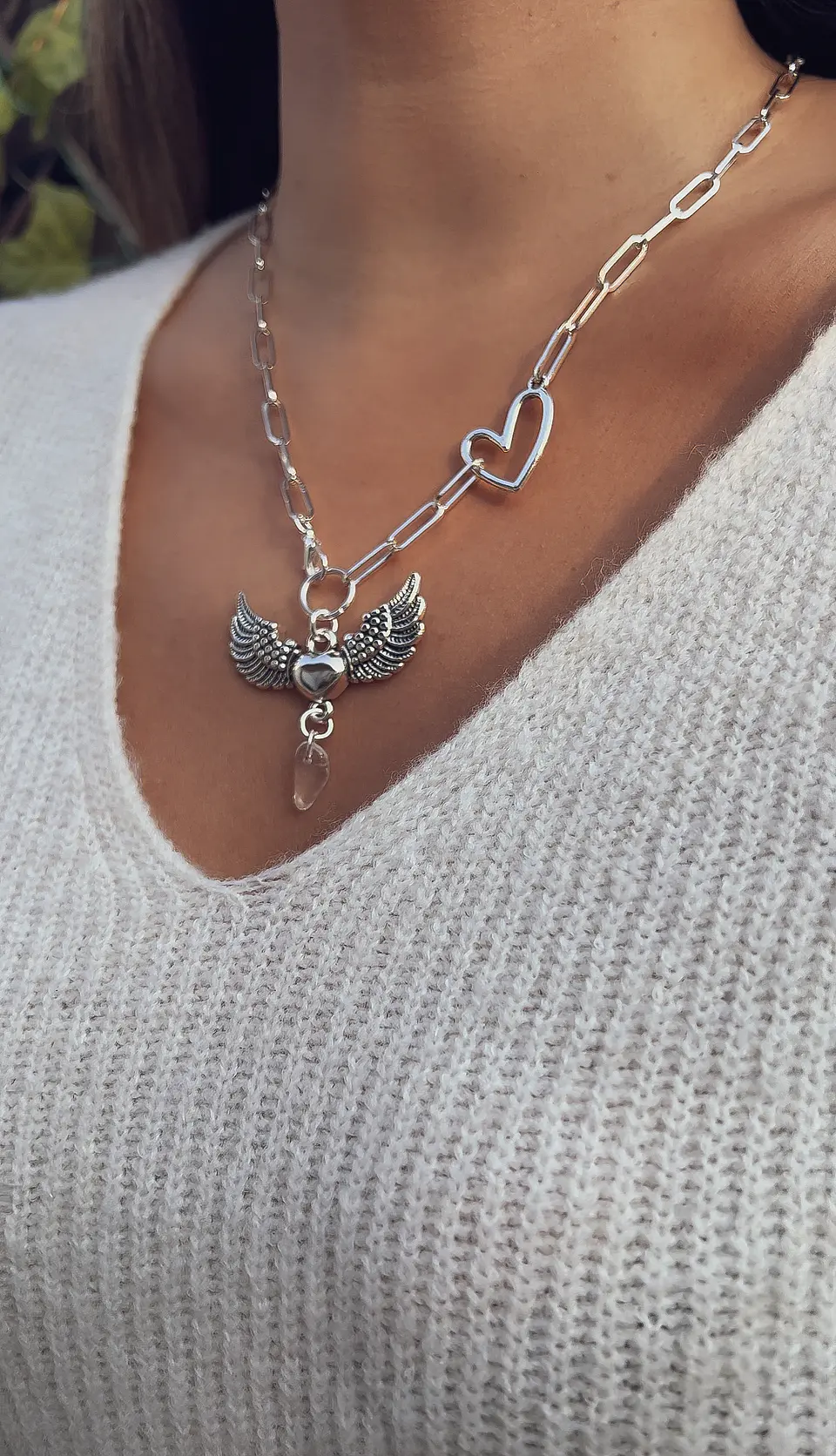 collar corazón cuarzo  4