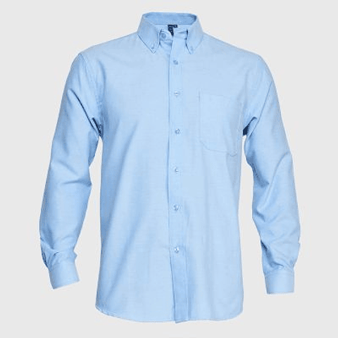 Camisa Oxford Bolsillo Pegado Manga Larga