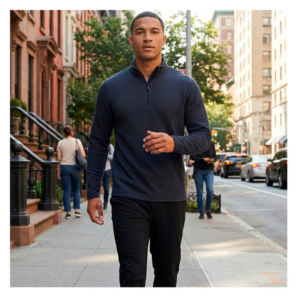 Polera Micropolar Panal Segunda Capa con Cierre Culpeo Pro Hombre 2