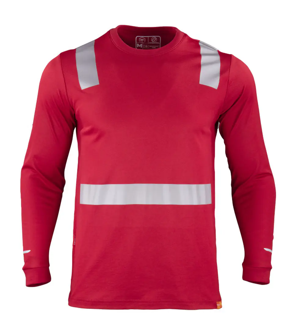 POLERA HIBRIDA C/REFLECTIVA M/LARGA 60% ALG 40% 5