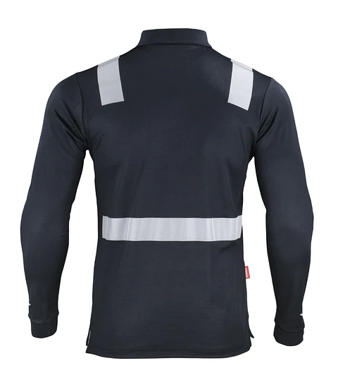POLERA POLO HIBRIDA C/REFLECTIVA M/LARGA