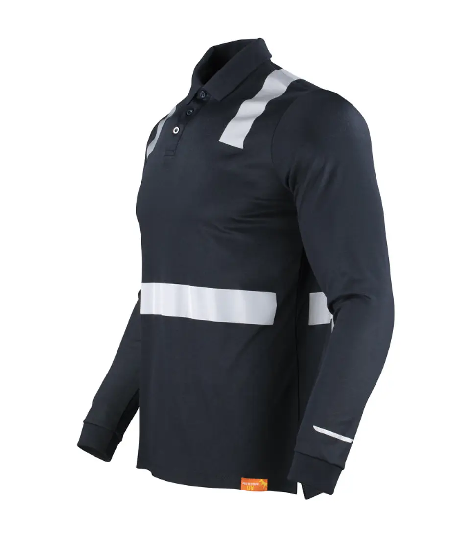 POLERA POLO HIBRIDA C/REFLECTIVA M/LARGA 5
