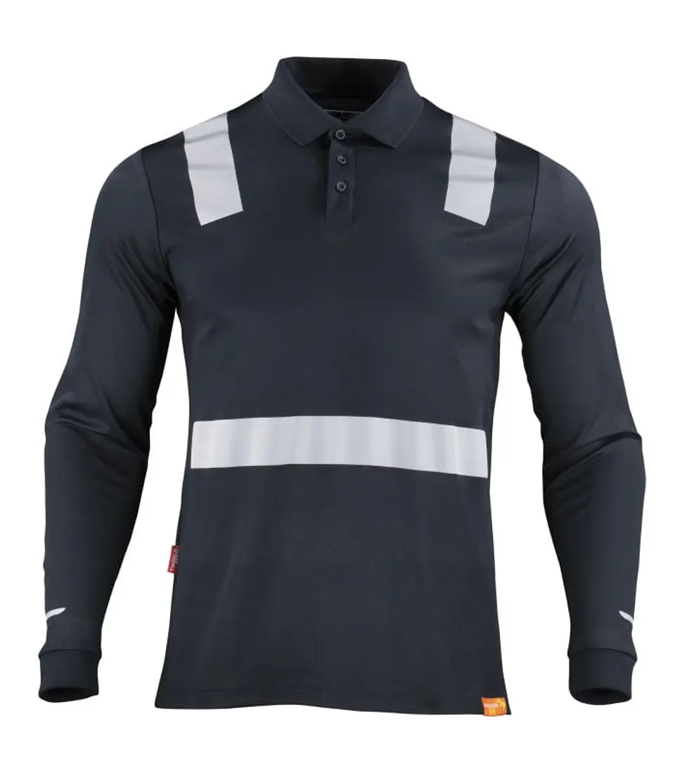 POLERA POLO HIBRIDA C/REFLECTIVA M/LARGA 7