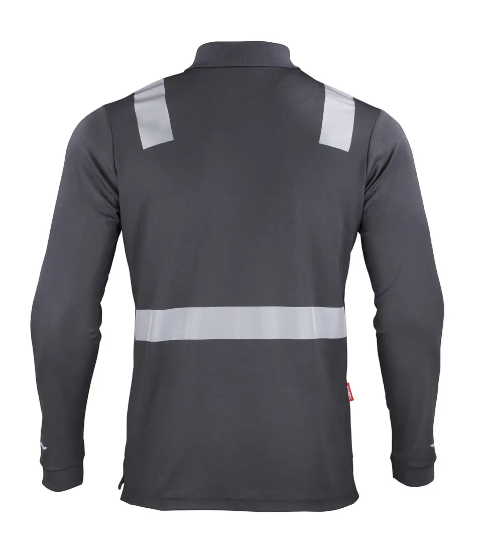 POLERA POLO HIBRIDA C/REFLECTIVA M/LARGA 10