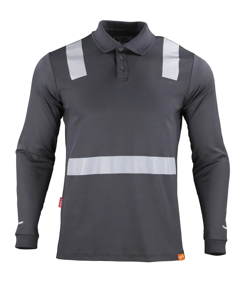 POLERA POLO HIBRIDA C/REFLECTIVA M/LARGA 14