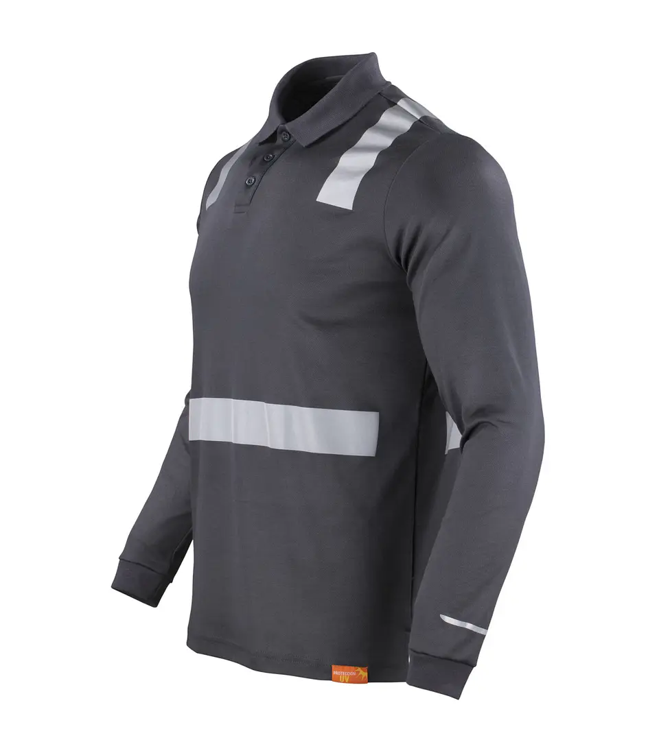 POLERA POLO HIBRIDA C/REFLECTIVA M/LARGA 15