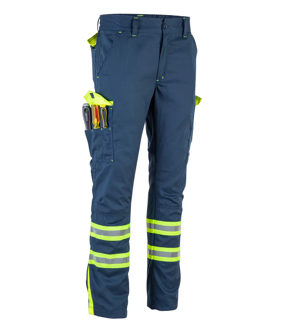 PANTALON CARGO GABARDINA BICOLOR C/CINTA DÍA NOCHE HI-VIS LINE 1