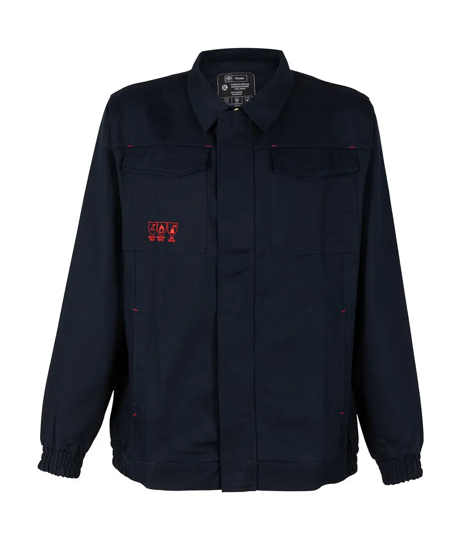 Chaqueta Ignífuga Antiácida 100% Algodón Manga Larga Hombre 1