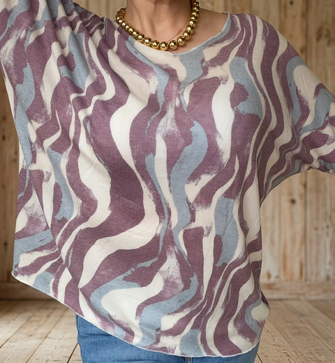 Sweater Marrakech Gris/Burdeo