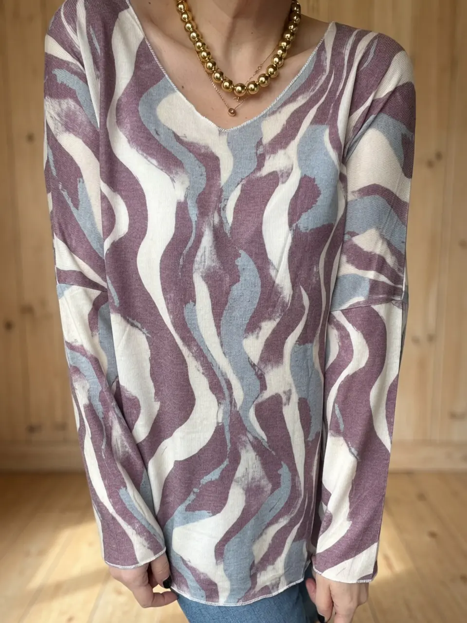 Sweater Marrakech Gris/Burdeo 1