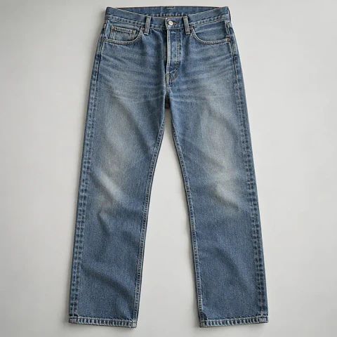 Jeans rectos azul medio, talla 42
