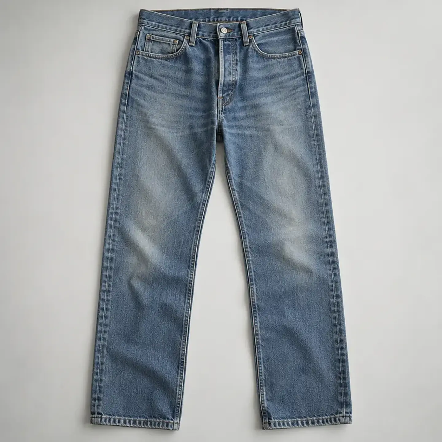 Jeans rectos azul medio, talla 42 1