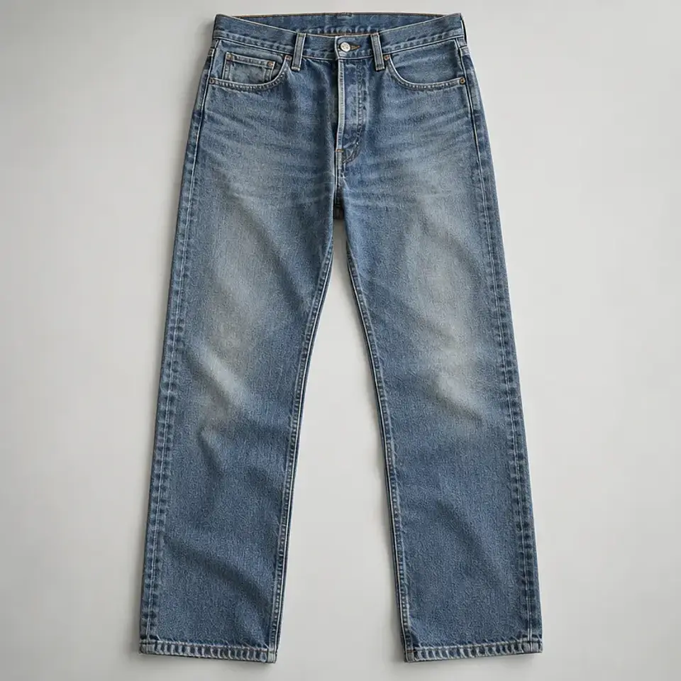 Jeans rectos azul medio, talla 42 1