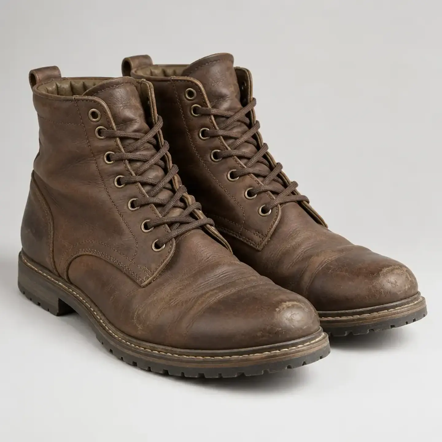 Botines de cuero café, talla 43 1