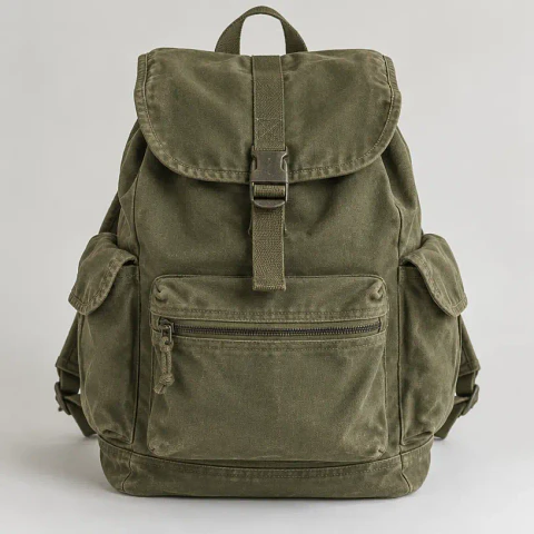 Mochila de lona verde oliva, 18 litros