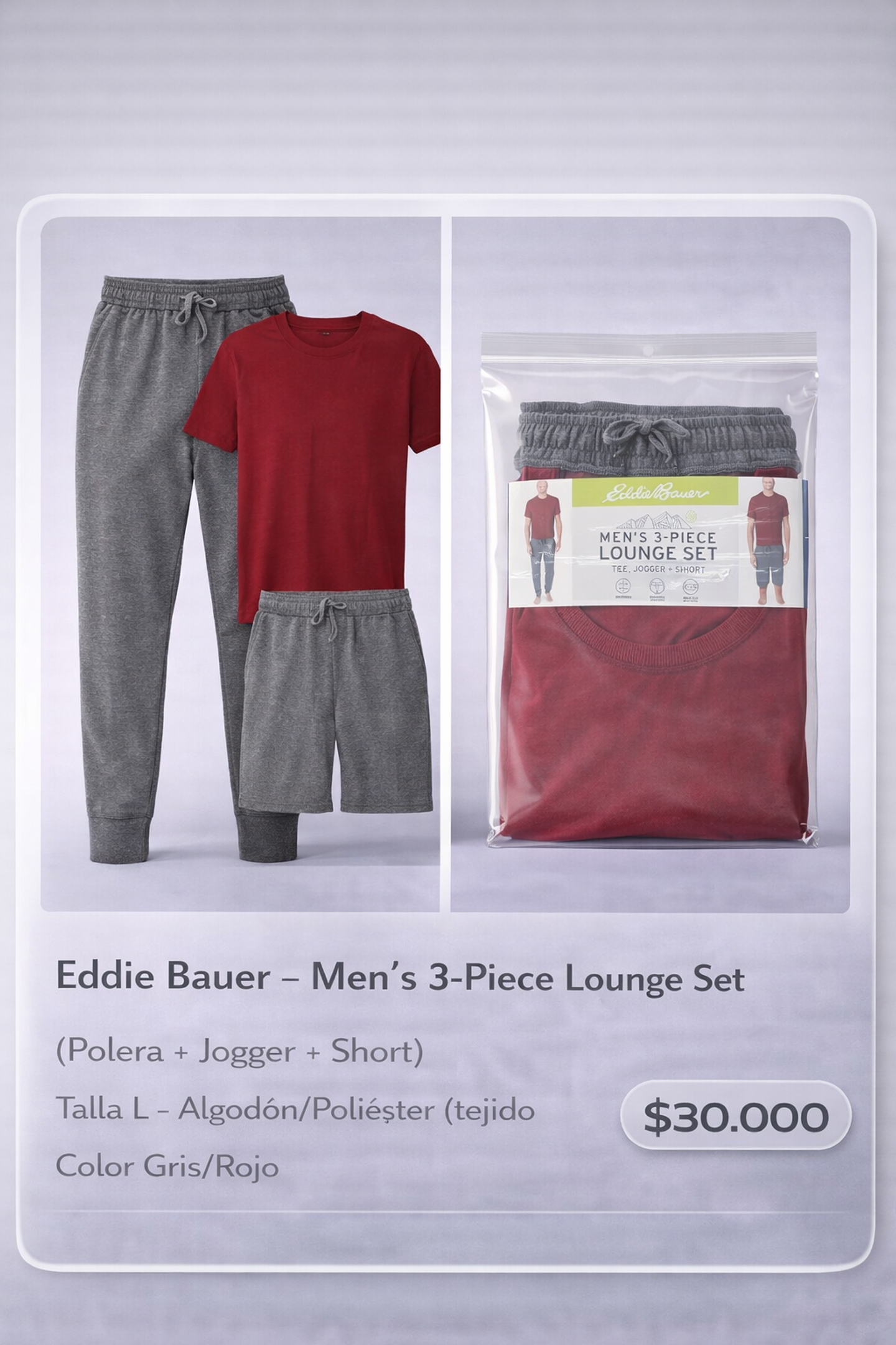 Pijama Eddie Bauer Talla L - 3 Piezas 1