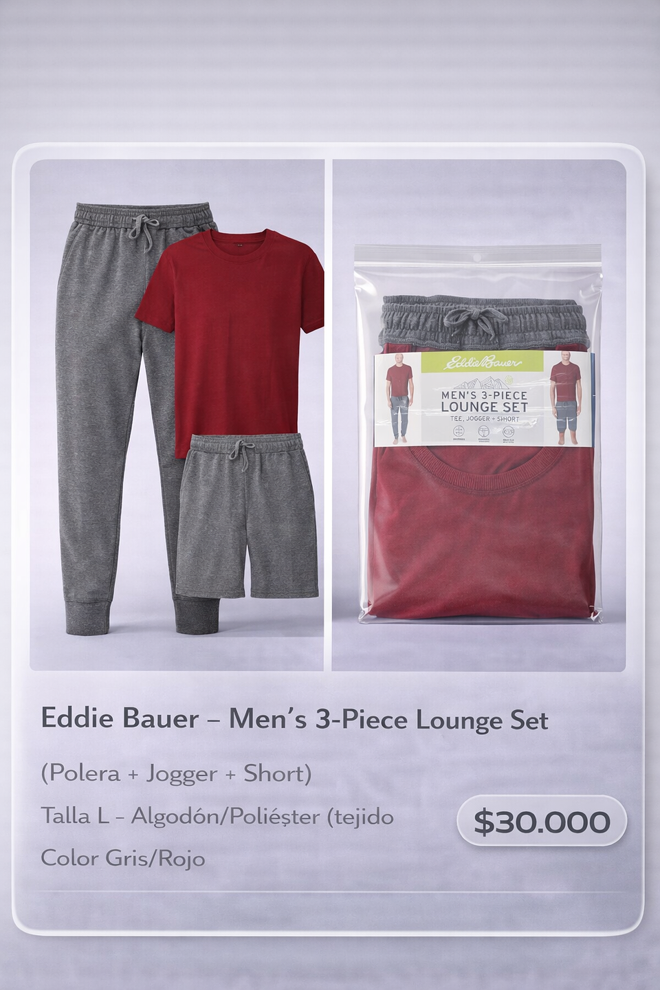 Pijama Eddie Bauer Talla L - 3 Piezas 1