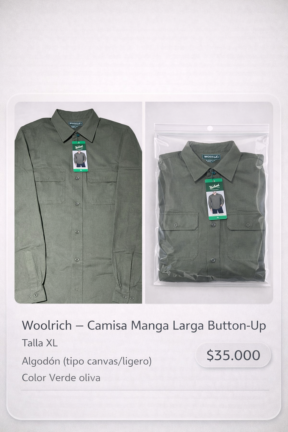 Camisa Woolrich Talla XL 1