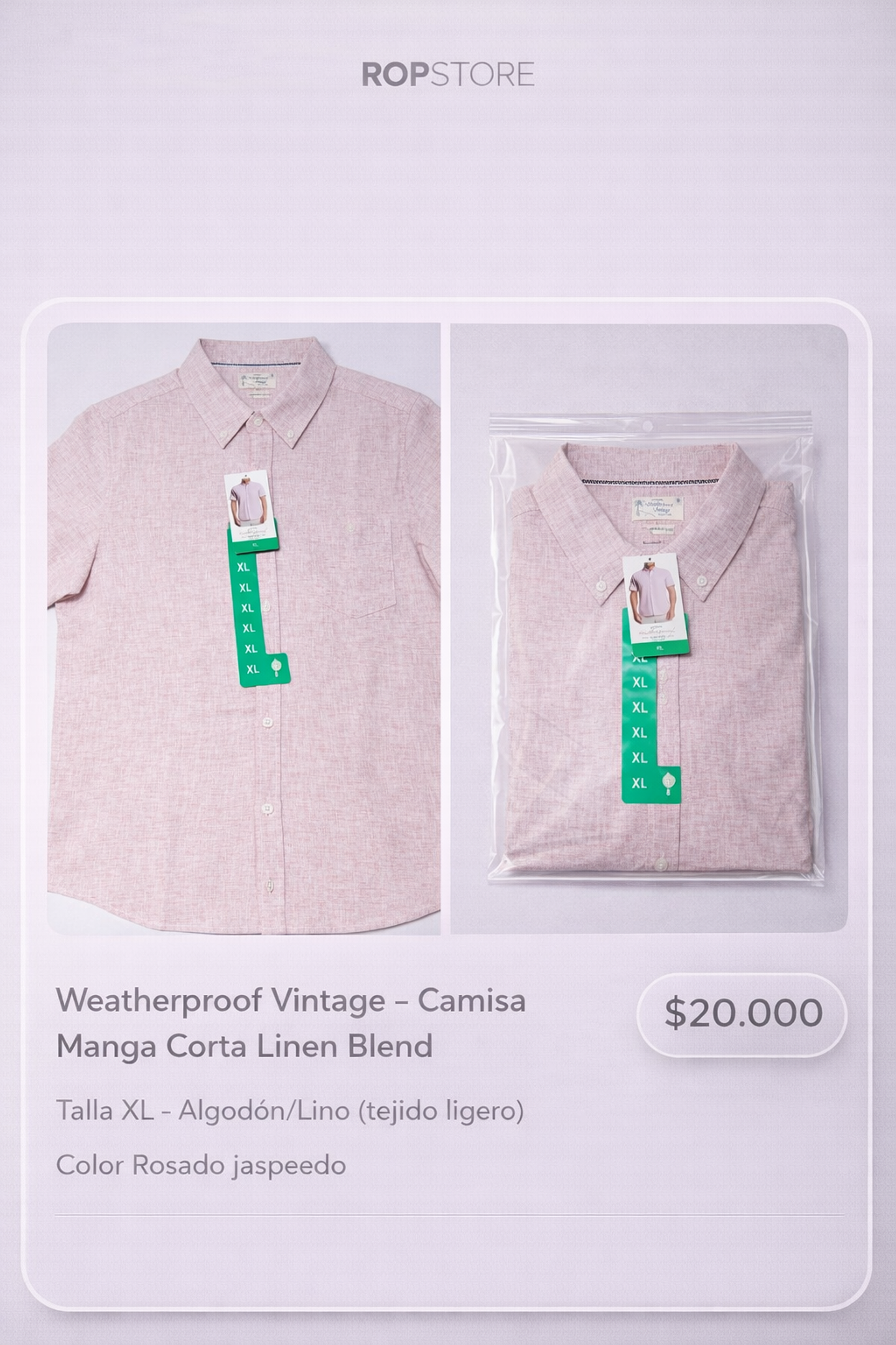 Camisa Original Weatherproof Vintage Talla XL 1