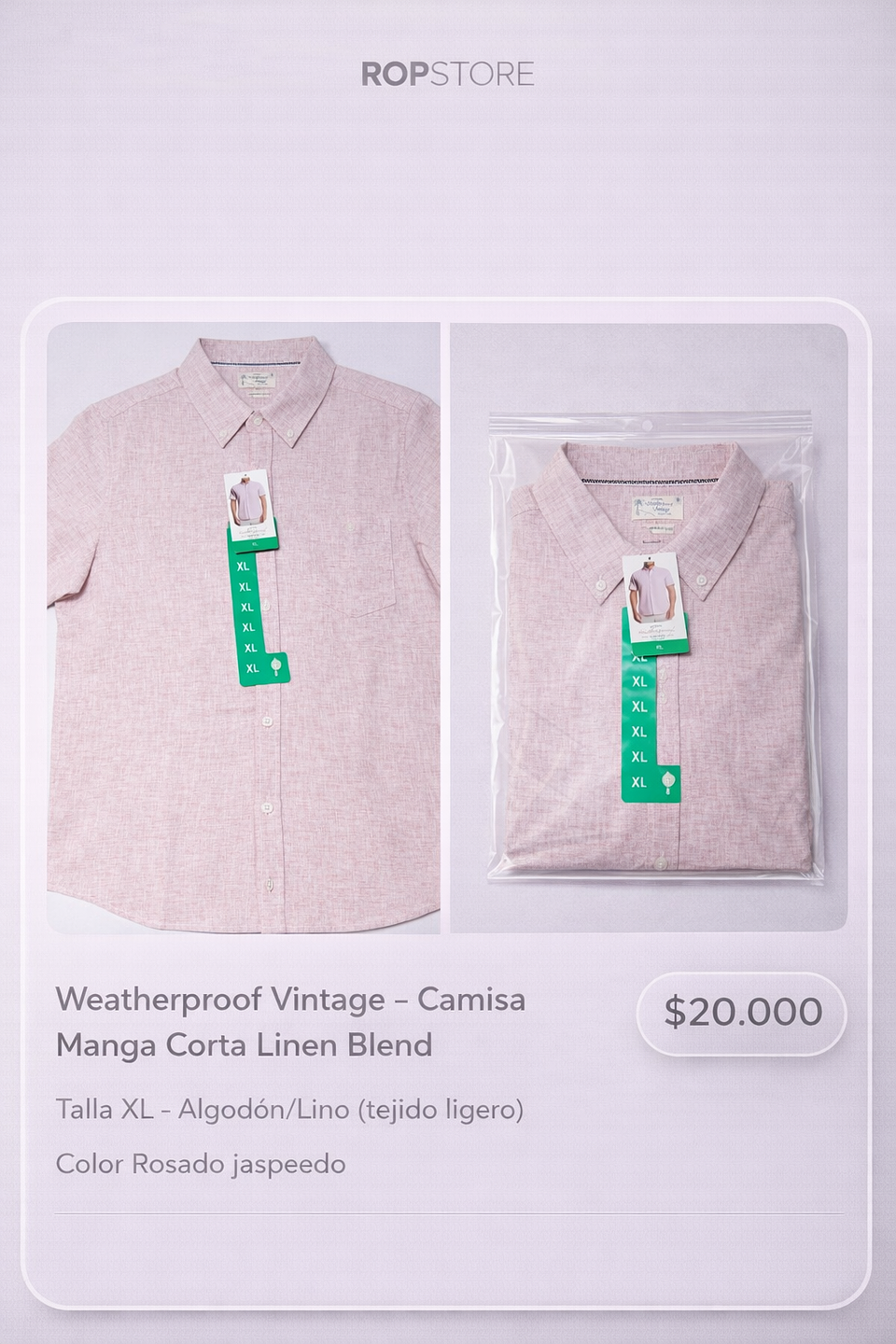 Camisa Original Weatherproof Vintage Talla XL 1