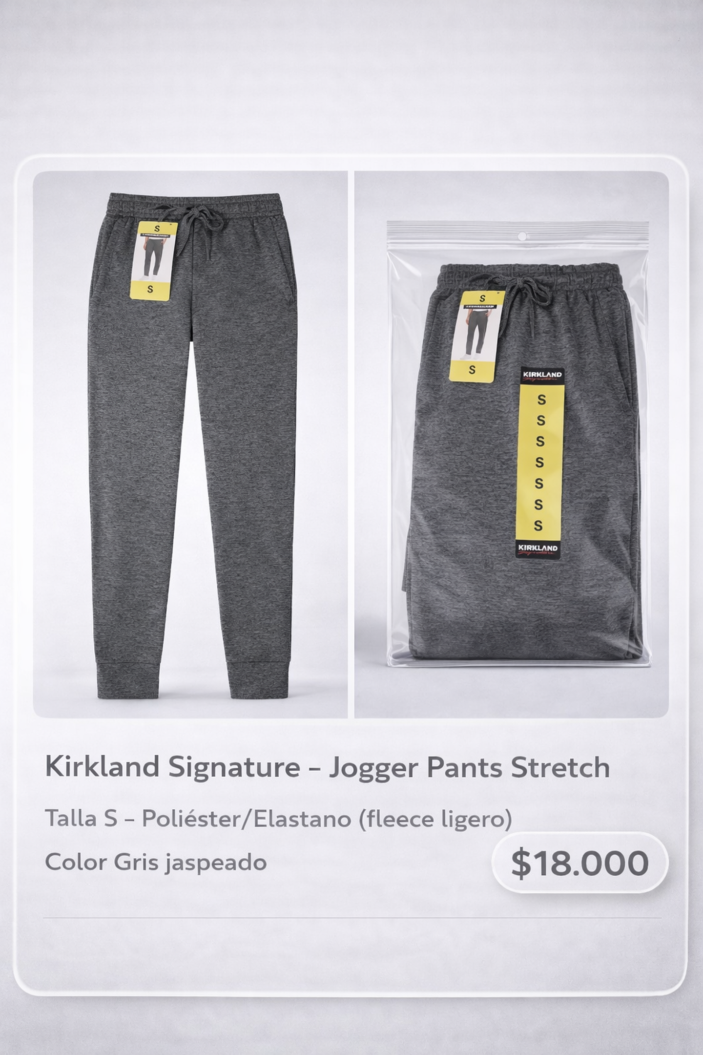 Pantalón Buzo Kirkland Signature Talla S 1