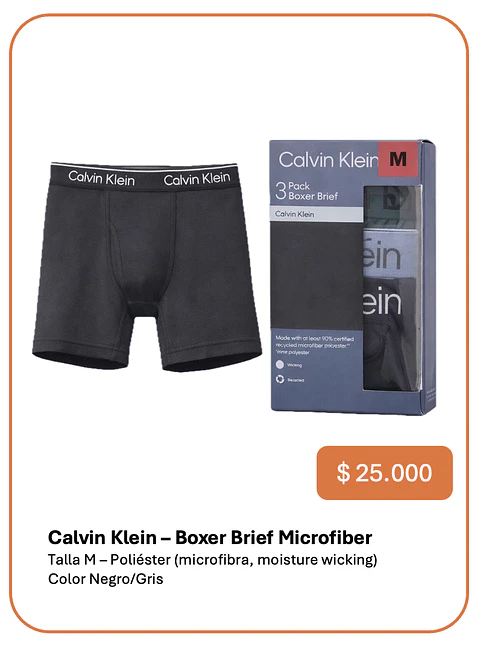 Boxer Calvin Klein Talla M - Pack 3 Unidades