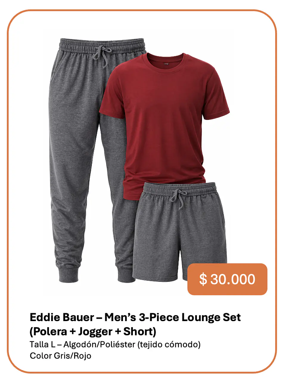Pijama Eddie Bauer Talla L - 3 Piezas 1