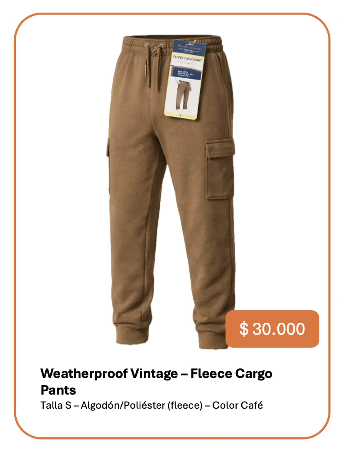 Pantalón Buzo Original Weatherproof Vintage Talla S 1