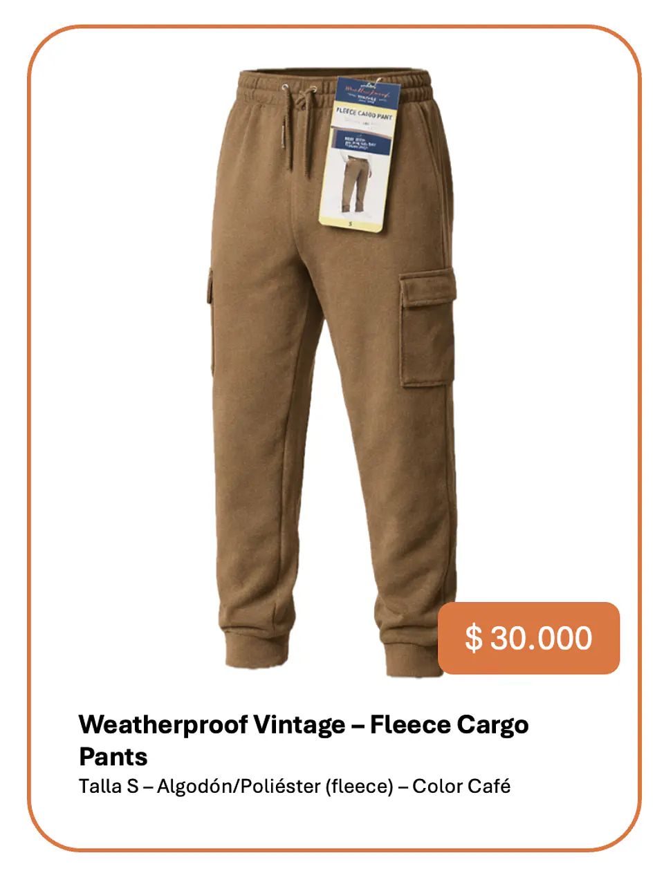 Pantalón Buzo Original Weatherproof Vintage Talla S 1