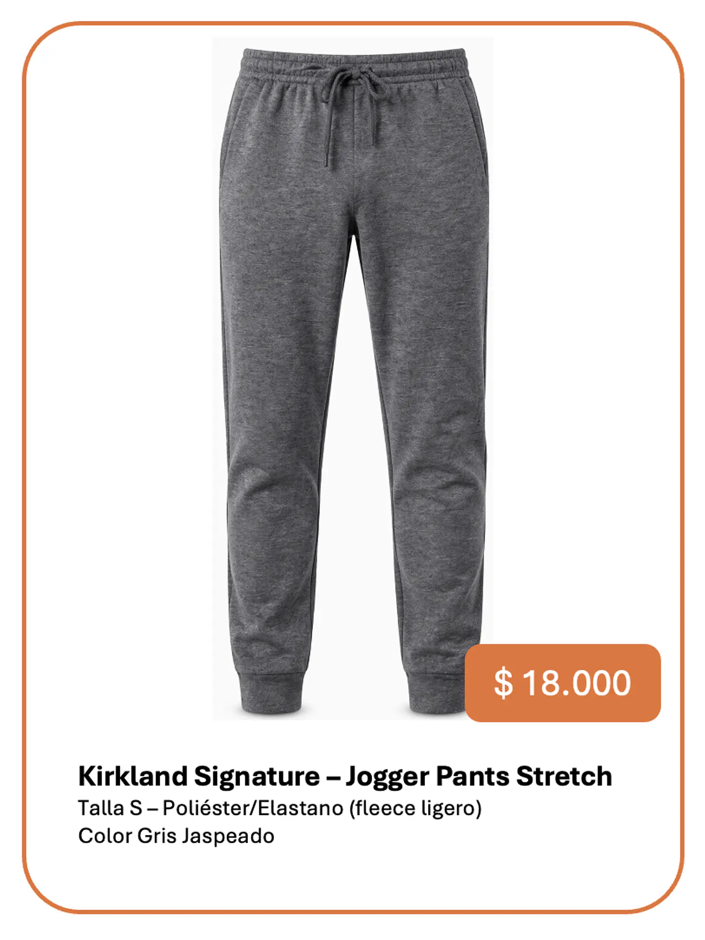 Pantalón Buzo Kirkland Signature Talla S 1