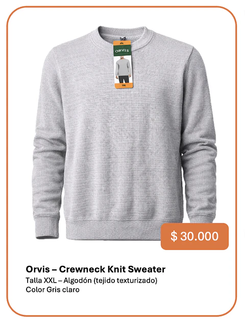 Sweater Orvis Talla XXL