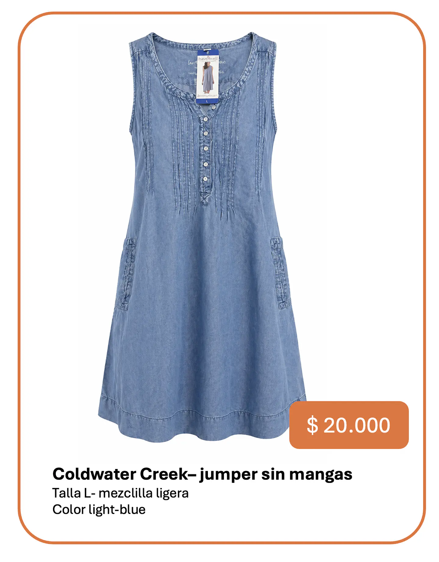 Jumper sin mangas Coldwater Creek Talla L 1