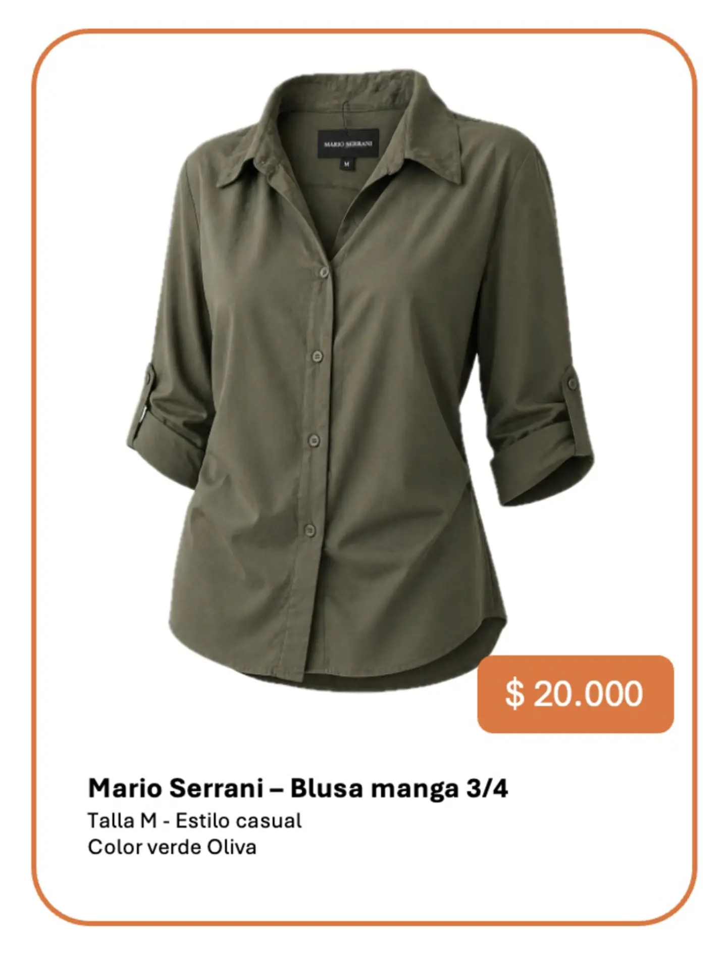 Blusa manga 3/4 Mario Serrani Talla M 1
