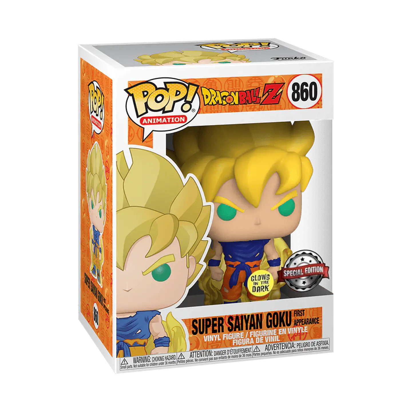 Super Saiyan Goku With First Appearance #860 -  POP! (GLOW) Animation Dragon Ball Z 2