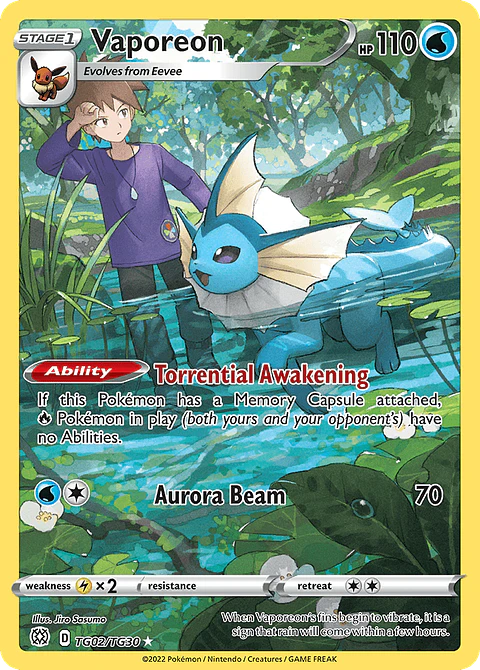 Vaporeon TG02/30 - Brilliant Stars Trainer Gallery (NM)