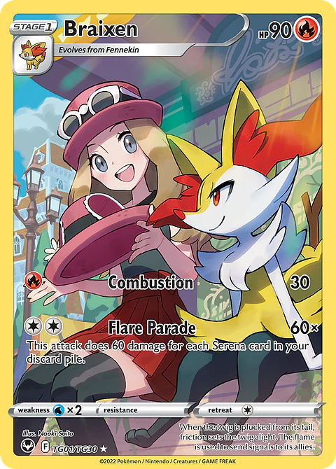 Braixen TG01/30 - Silver Tempest Trainer Gallery (NM)