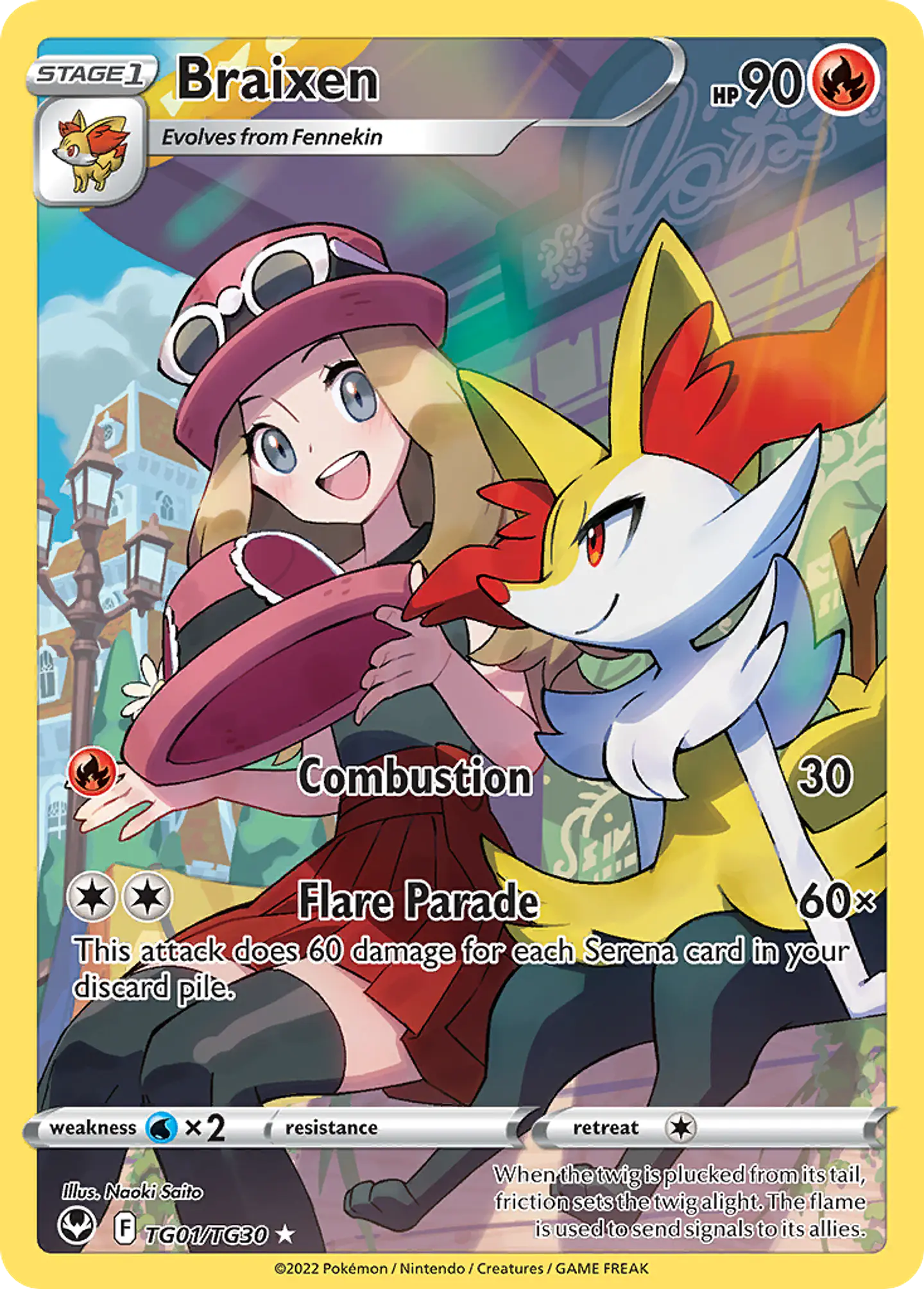 Braixen TG01/30 - Silver Tempest Trainer Gallery (NM) 1